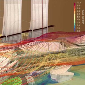 simulation of wind over a city